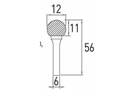 Freza, antgalis GE HT6D590 HT6D590, apvalinimo, 56 mm x 12 mm