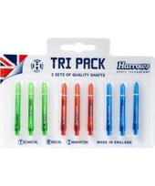 Vidutiniai spalvoti smiginio koteliai Harrows Supergrip Tri Pack