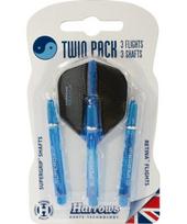 Smiginio kotelių ir sparnelių rinkinys Harrows Twin Pack Medium - Aqua
