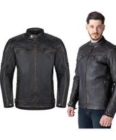 Odinė motociklininko striukė W-TEC Mungelli EVO - Vintage černo-hnědá