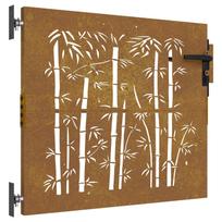 vidaXL Sodo vartai, 85x100 cm, Corten plienas, bambuko dizainas