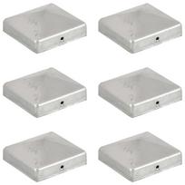 vidaXL Tvoros stulpų dangteliai, 6vnt., 81x81mm, galvanizuotas metalas