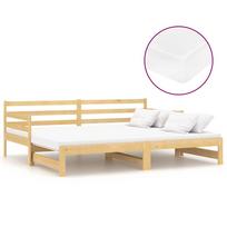 vidaXL Ištraukiama lova, 2x(90x200)cm, pušies medienos masyvas