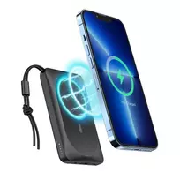 Veger MagOn Power Bank 10000 mAh Baltas – suderinamas su MagSafe, PD QC3.0 20W belaidžiu įkrovimu