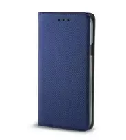 iLike Smart Magnet Case, skirta Xiaomi Redmi 9C / 10A, tamsiai mėlyna - Premium PU odinis dėklas su kortelių kišenėmis ir stovu