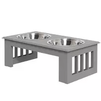 Dubenėliai su stovu PawHut 44x24x15cm., pilkos/sidabrinės spalvos