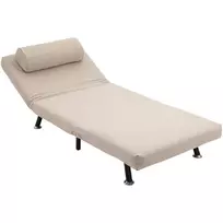 Fotelis-lova Homcom 75x70x75cm., smėlio/juodos spalvos
