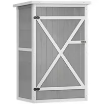 Sodo spintelė įrankiams Outsunny 75x56x115cm., pilkos/baltos spalvos