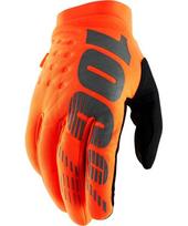 Vyriškos dviračių/motokroso pirštinės 100% Brisker Fluo oranžinės/juodos