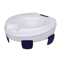 Tualeto sėdynės prailginimas HERDEGEN Sahag 580540 mėlynai baltas apvalus 410×420×110 mm polipropilenas, maks. apkrova 185 kg