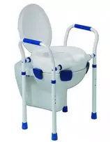Medicinis tualeto sėdynės dangtelis Aston Clipper VII 500431 – reguliuojamas, polipropilenas, aliuminio/plieno rėmas, vidinis išmatavimas 25×21 cm