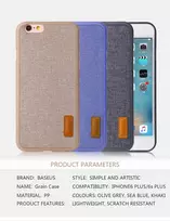 Baseus Apple Grain Case For iPhone 6 Plus/6S Plus WIAPIPH6SP-BW03 Mėlyna jūra