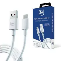 3MK Hyper Cable USB-A į USB-C 5A 60W 1,2m Baltas