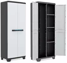 Keter Linear Cabinet papildomos lentynos 68x39x173cm 2 vnt. rinkinys pilka/juoda