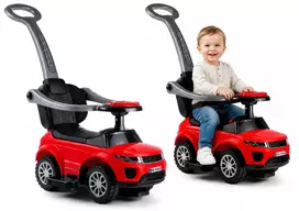 LEAN CARS 614W Vaikiškas Automobiliukas su Tėvų Rankena - Raudonas