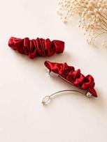 Satininis plaukų segtukas L – Raudonas