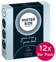 Mister Size 69mm 12xpack of 3 Prezervatyvai