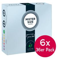 Mister Size 47mm 6x pack of 36 Prezervatyvai