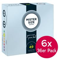 Mister Size 49mm 6 x pack of36 Prezervatyvai