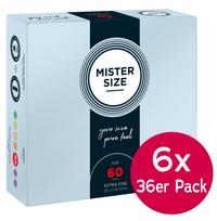 Mister Size 60mm 6xpack of36 Prezervatyvai