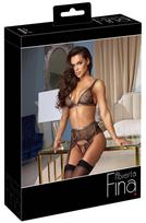 Abierta Fina Bra Suspender Set Net xl Seksuali liemenėlė