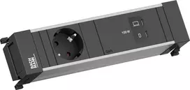 Bachmann BM0023854 – Įmontuojamas maitinimo modulis su 1x CEE7/3 kištukiniu lizdu ir USB‑C į USB‑C 100 W laidu, 0,2 m