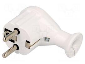 Connector: AC supply | male | plug | 2P+PE | 230VAC | 16A | white | PIN: 3
