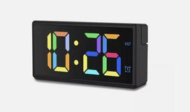 Sieniniai ir vidiniai laikrodžiai Hama  Digital Alarm Clock «Ibiza», Multicol. Screen, with USB Charging Function