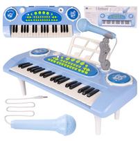 Vaikiškas pianinas su mikrofonu, 37 klavišai, mėlynas, MP3