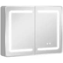 Vonios kambario veidrodinė spintelė su LED apšvietimu, 60 x 80 cm, su apsauga nuo rasojimo, 3 lygių reguliuojamu apšvietimu