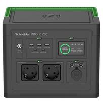APC Schneider OffGrid Portable Power Station 730, 738Wh Lithium-ion, LCD, 2 CEE 7/3 Schuko outlets, Sinewave, 3 USB-A ports, 2 USB-C ports, Wireless Charger