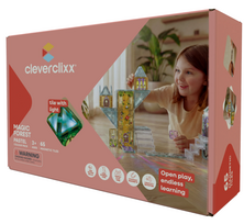 CLEVERCLIXX magnetinis konstruktorius Magic Forest Pack Pastel, 65 det., CC-1034