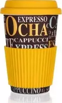 Banquet Keraminis puodelis su silikono dangčiu, 400 ml, kavos
