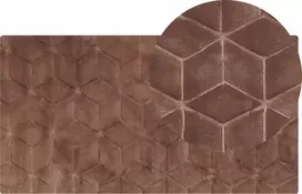 Beliani Dirbtinio triušio kailio kilimas 80 x 150 cm rudas THATTA
