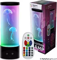 Party Fun Lights Šventės linksmybės - medūzos formos lempa su nuotolinio valdymo pultu - aukštis: 30 cm (605403)