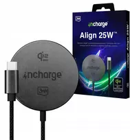 Įkroviklis „3MK 3mk incharge Align Qi2.2 25 W“ skirtas „Apple“ įrenginiams, juodos spalvos