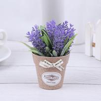 Dirbtinis augalas Dekoratyvinės gėlės Netikros gėlės Mini vazoninis bonsai žalias augalas violetinė