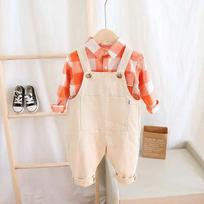 Boys and Girls Baby Overalls Spring and Autumn Children's Loose One-piece Pants Treasure 120 abrikosas