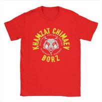 Hipster Wolf King Khamzat Chimaev Fighting T-Shirts Men Cotton T Shirt Chechnya Boxing Short Sleeve Tee Shirt 5XL merchandise S raudona