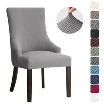 1PC Jacquard Dining Chair Cover Spandex High Back Sloping Chair Slipcovers Elastic Armchairs Cover for el Kitchen Wedding
