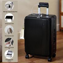 Expandable 20'' Durable Multifunctional Travel Trolley Suitcase with Deep Compartment and Side Opening Lid 20"