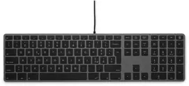 Klaviatūra LMP USB skaitmeninė „Windows“ klaviatūra KB-3421, 110 klavišų, 2x USB, aliuminio, „Windows“ OS, kosminė pilka - itališka