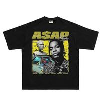 ASAP Rocky rap rocky hip-hop cool trendy cotton top short-sleeved T-shirt S juoda