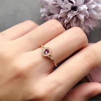 Alexander retro color-changing gemstone ring, light luxury index finger ring, non-fading open ring.