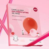 ROUND LAB Camellia Deep Collagen V-Lifting Gel Mask – V-Line Firming & Elasticity Care (4 Sheets) 4sheets