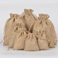 Vintage jute drawstring bag - burlap sack for jewelry, coffee beans, and more 7x9cm hemp rope sack; hemp rope sack