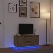 Laikiklis TV spintelė su LED apšvietimu, „Artisan Oak“, 100x41x50 cm