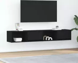 Laikiklis TV spintelės, 2 vnt., juodo ąžuolo, 80 x 31 x 25,5 cm, klijuota mediena