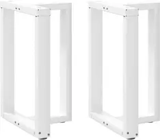 Valgomojo stalo kojos, 2 vnt., baltos, 60x35x(72-73) cm, plieninės