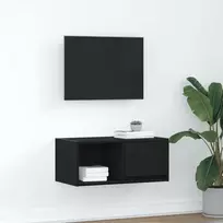 Laikiklis TV spintelė, juodo ąžuolo spalvos, 60x31x25,5 cm, klijuota mediena